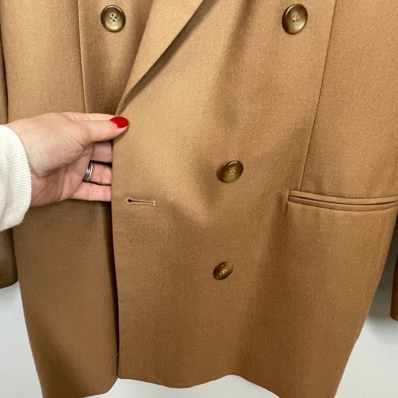 Vintage Pendleton 100% Wool Double Breasted Camel Jacket Size 16 Tall - Picture 7 of 13